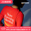 STAW世拓基础印花运动跑步长袖T恤男3A抗菌马拉松训练休闲速干衣