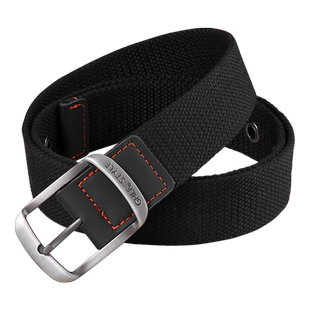 多孔针扣帆布腰带男士加长加厚皮带女裤带学生军训布带胖子军训