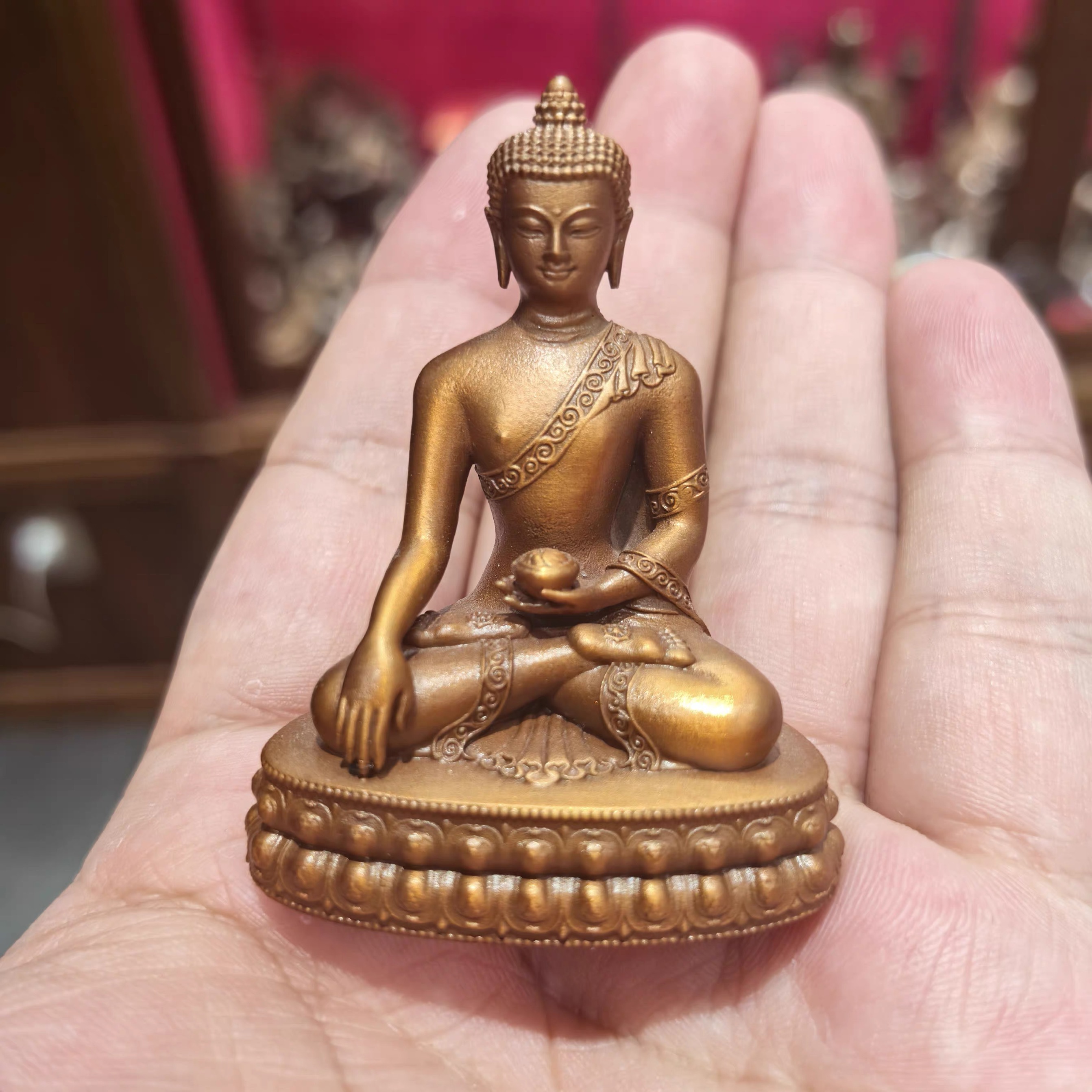 释迦牟尼/释迦牟尼佛像/悉达多/随身佛/5cm紫铜藏传密宗精品摆件