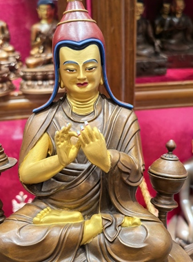 阿底峡/觉沃杰/阿底峡尊者/阿迪嘎/23cm紫铜佛像梵天佛堂供奉摆件