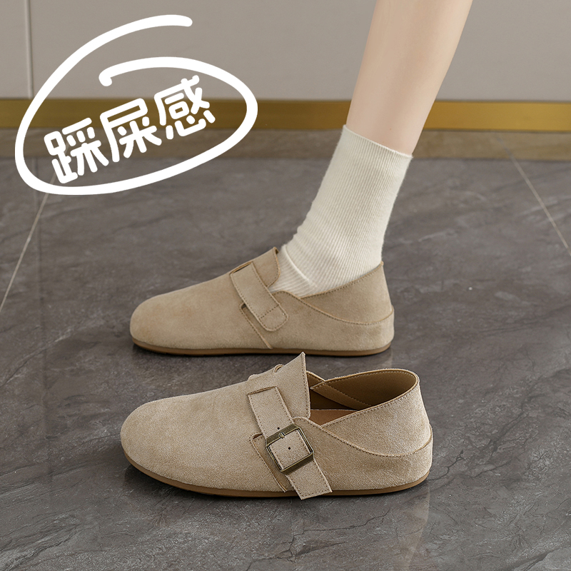 可踩两穿勃肯鞋女2025新款秋季孕妇一脚蹬软底单鞋休闲豆豆乐福鞋