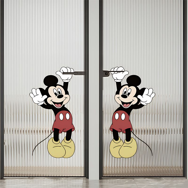 米奇卡通可爱贴纸浴室贴画窗花玻璃门窗户创意厨房推拉门防撞装饰