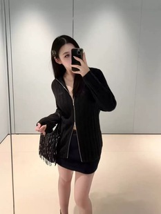 外套上衣 女宽松显瘦百搭针织衫 2025秋冬新款 拉链开衫