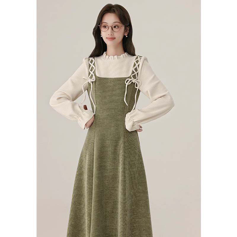 秋冬新款法式复古长袖毛呢连衣裙女装绿色裙子D4027,女装/女士精品,连衣裙,淘宝优惠券,粉丝福利购,淘宝优惠卷