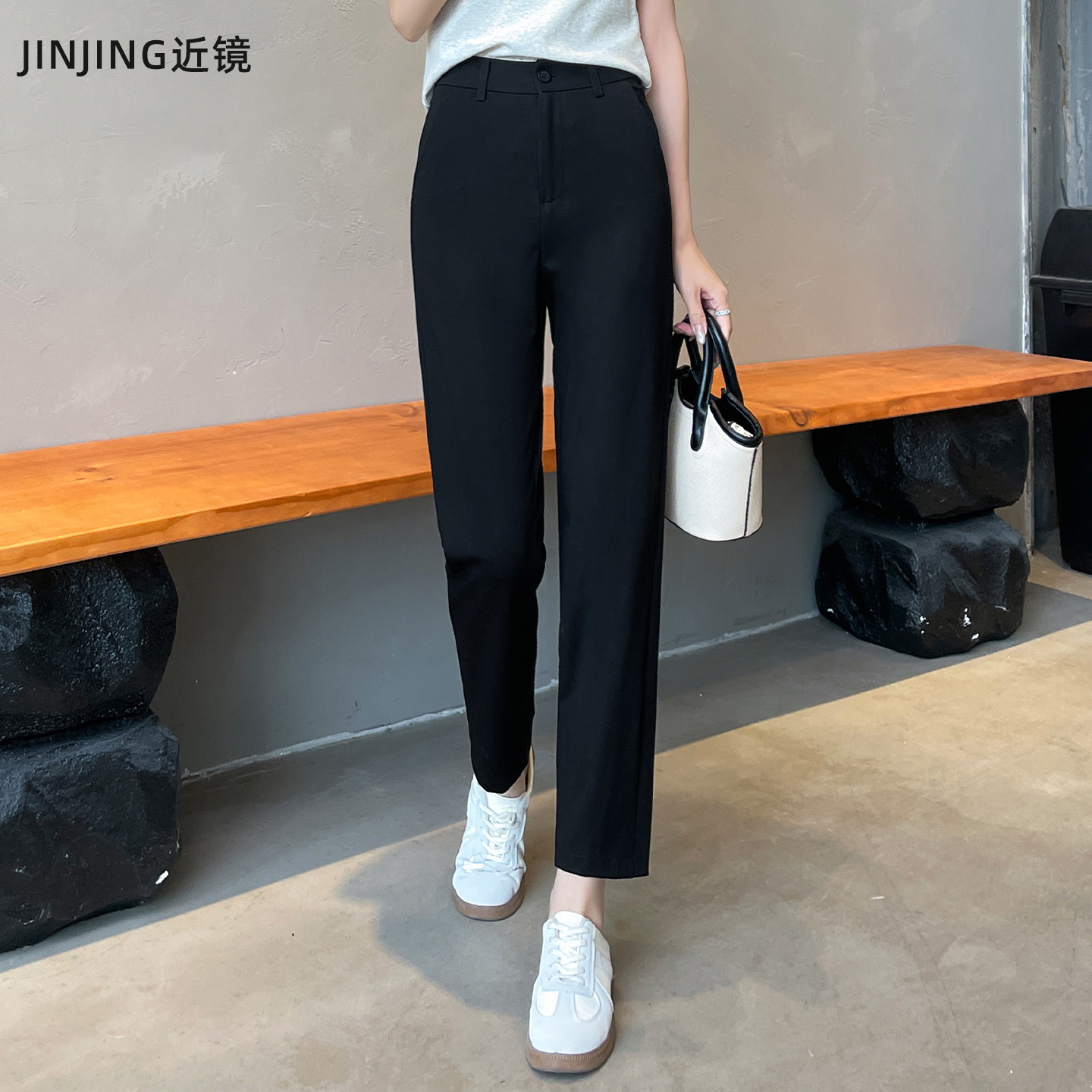 黑色西装裤女2025春秋新款烟管法棍九分直筒小个子小脚夏薄款西裤