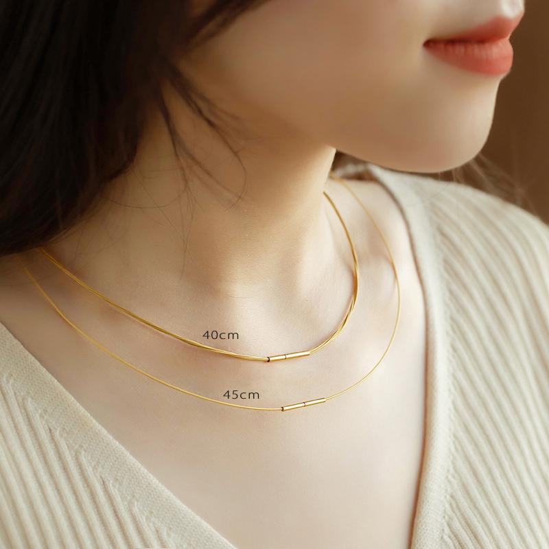 金色项链绳锁骨链项圈不易掉色女