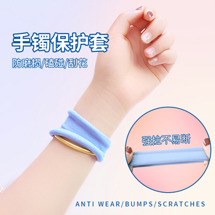 黄金手镯保护套宽边古法素圈翡翠银玉镯防磕防掉防刮遮疤神首饰器