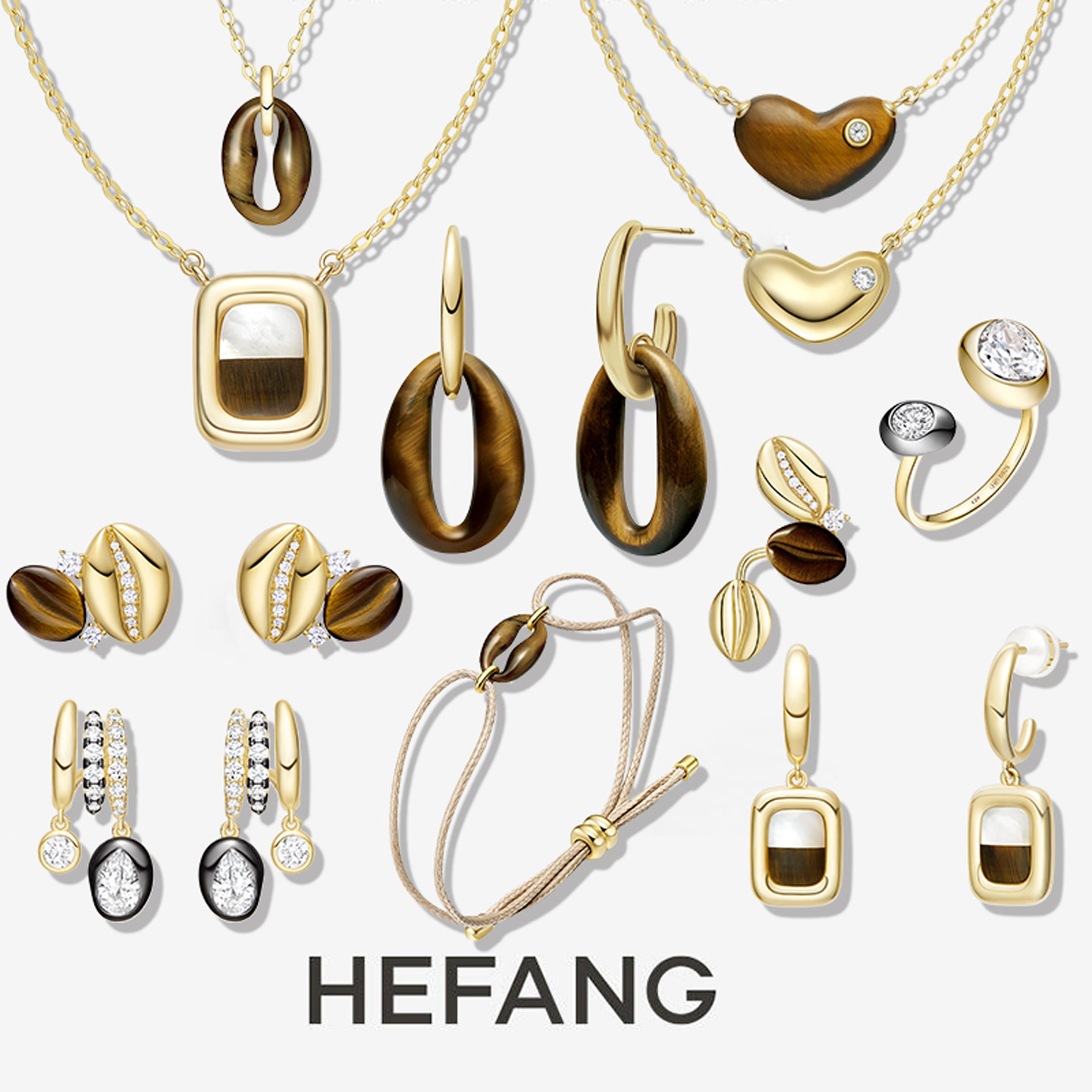 何方hefang咖啡豆甜心耳环焦糖拿铁耳钉虎眼石卡布奇诺项链锁骨链,饰品/流行首饰/时尚饰品新,耳环,淘宝优惠券,粉丝福利购,淘宝优惠卷