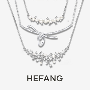 hefang何方白月光项链女轻奢高级感极光小方糖璀璨星云锁骨链