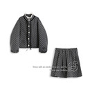 孑屿JIEYU 波点系带短款外套短裙两件套女