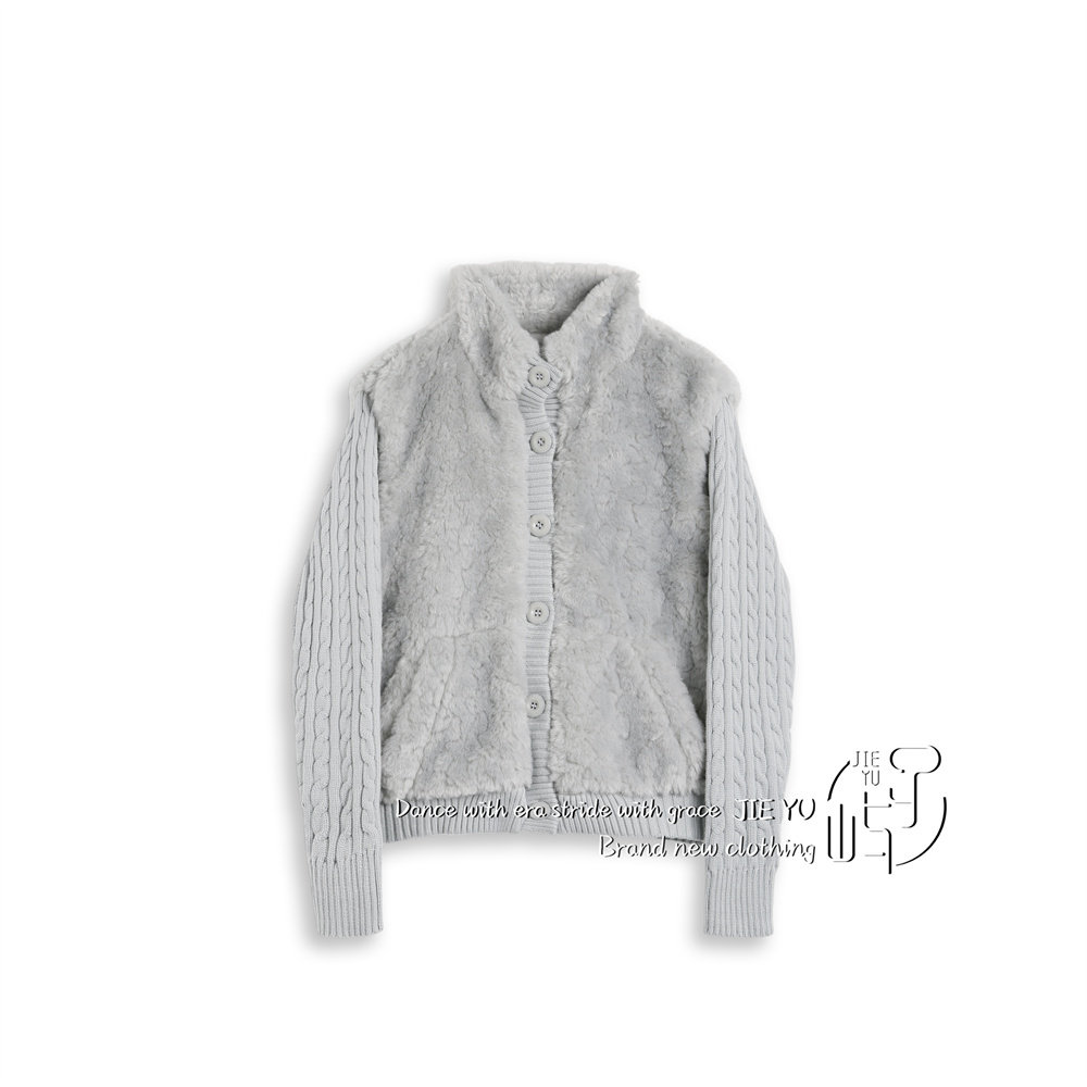 孑屿JIEYU 甜美风毛绒绒短外套女2025冬季新款设计感上衣