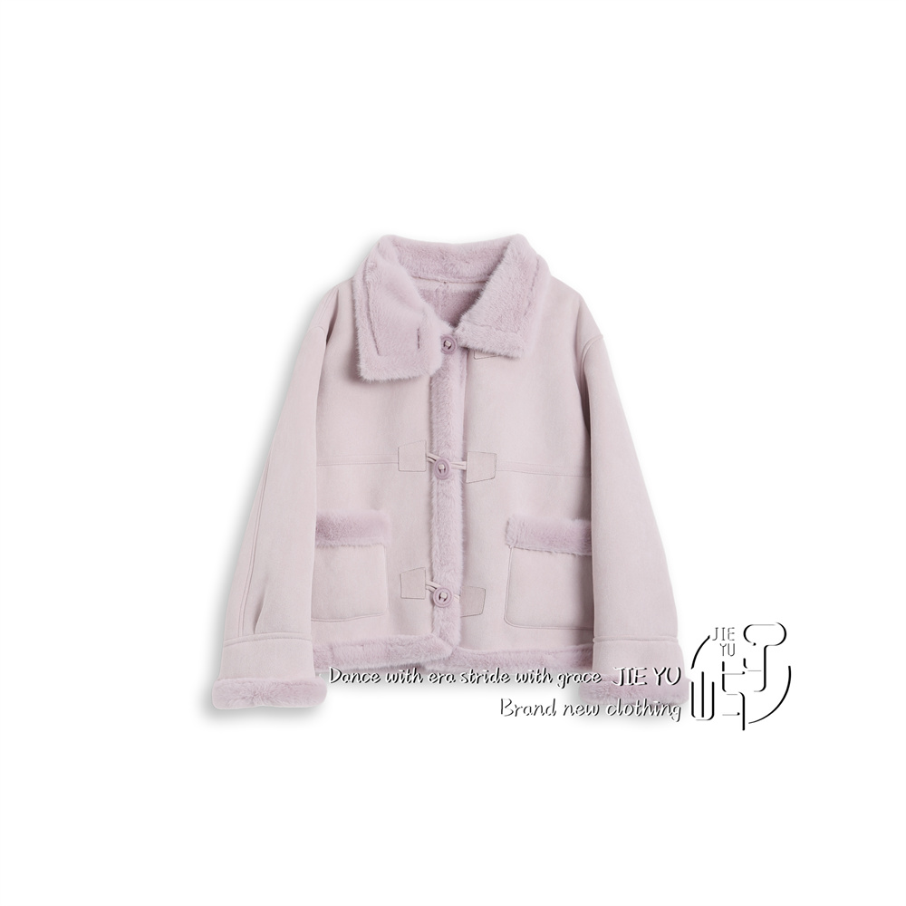 孑屿JIEYU 皮毛一体外套女2025新款加厚上衣
