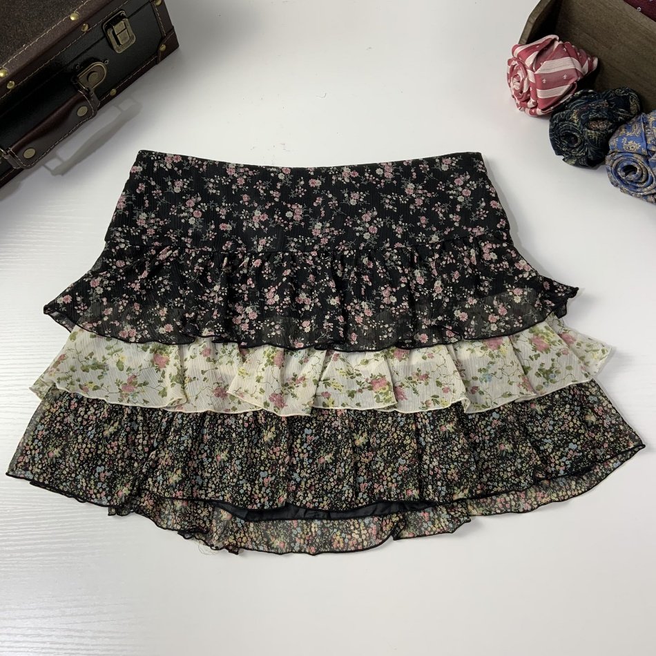 vintage日制古着蛋糕裙古早风少女夏款半身裙可爱甜美超短裙-117,女装/女士精品,半身裙,淘宝优惠券,粉丝福利购,淘宝优惠卷