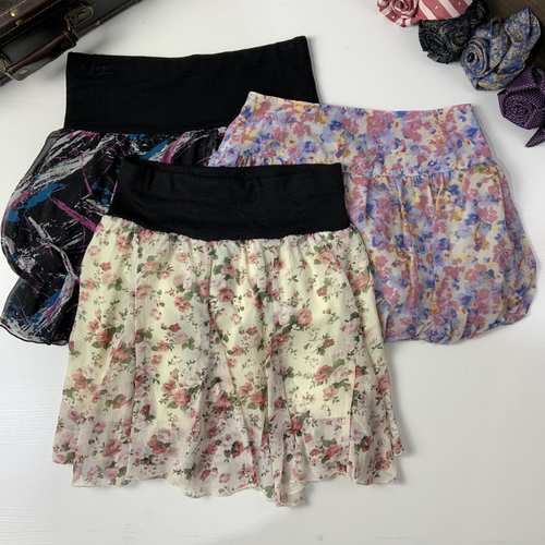 vintage日制古着蛋糕裙古早风少女夏款半身裙甜美软妹碎花短裙389