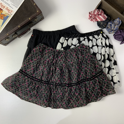 vintage日制古着蛋糕裙古早风少女夏款半身裙甜美软妹格纹短裙381