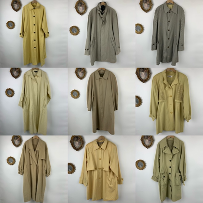 vintage古着日制女士长款港风廓形休闲日系风衣外套百搭瑕疵款400