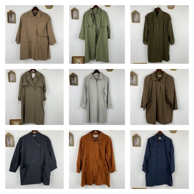 vintage古着日制女士长款港风廓形干练正肩风衣长袖风衣外套338,女装/女士精品,风衣,淘宝优惠券,粉丝福利购,淘宝优惠卷