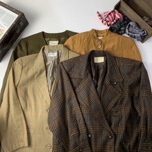 vintage古着日制女西女士西装 昭和港风复古百搭秋冬氛围感西服711