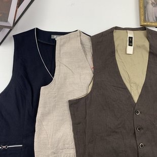 vintage古着日制西装 195 马甲羊毛背心马甲港风商务街拍文艺马甲