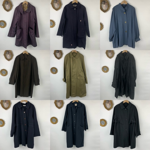 vintage古着日制女士长款港风廓形正肩长袖干练风衣外套瑕疵款416
