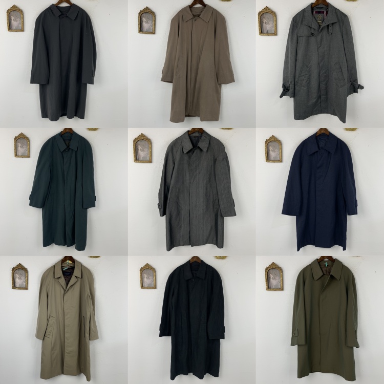 vintage日制古着男女复古英伦休闲港风百搭宽松廓形风衣外套580