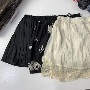 vintage日制古着蛋糕裙古早风少女夏款 奈奈风半身裙可爱超短裙150