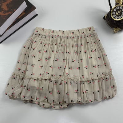 vintage日制古着蛋糕裙古早风少女夏款半身裙软妹甜美超短裙-149