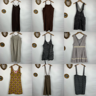 vintage古着日制羊毛连衣裙女士长款吊带时尚百搭秋冬中长裙483