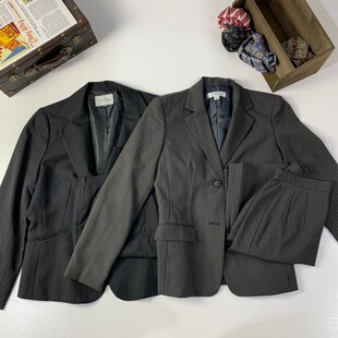 vintage古着日制女士羊毛秋冬套装 550 复古港风优雅干练女西服套装