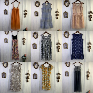 vintage日制古着复古吊带森系少女油画小清新风春夏连衣裙-A23