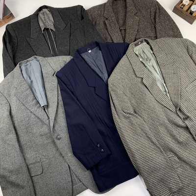 vintage古着日制粗花呢男女西装Harris Tweed呢复古休闲西服-94
