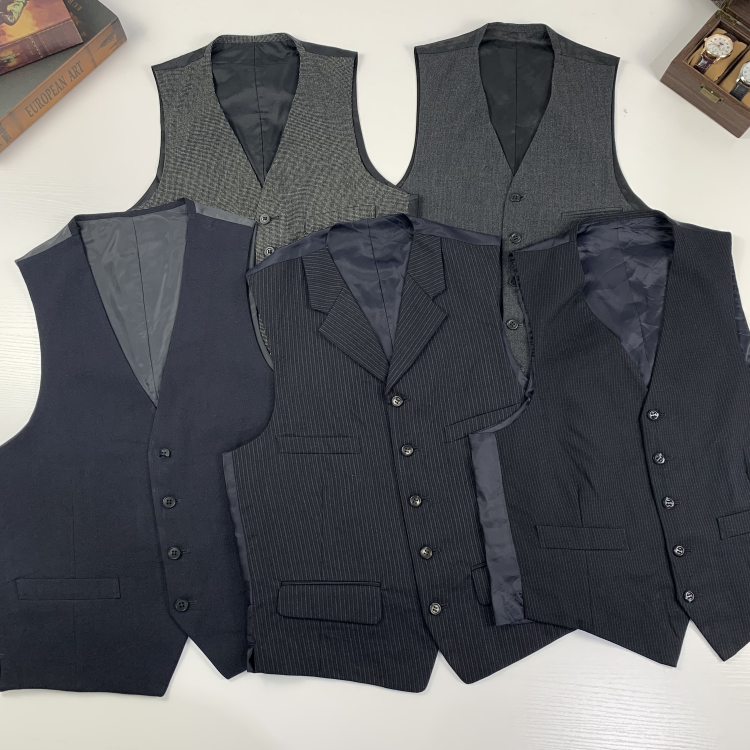 vintage日制古着西装马甲羊毛背心马甲英伦商务职场马甲-38