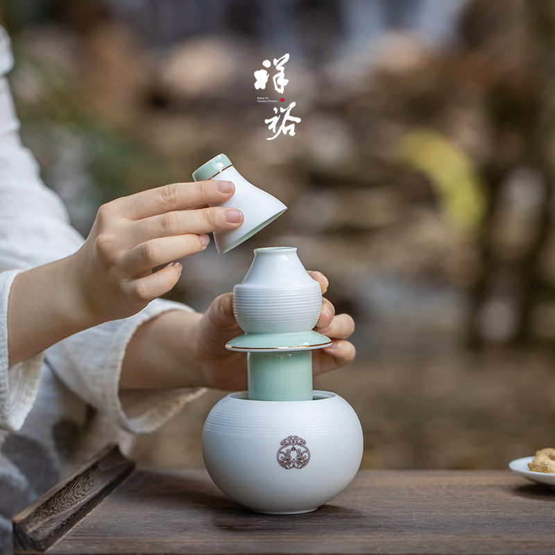 祥裕壶中乾坤酒具套装中式陶瓷温酒器酒壶酒杯单人轻奢高档礼盒装,餐饮具,温酒器,淘宝优惠券,粉丝福利购,淘宝优惠卷