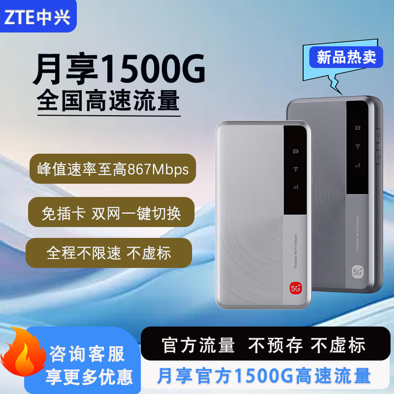 ZTE/中兴5g双网双频高速随身wifi