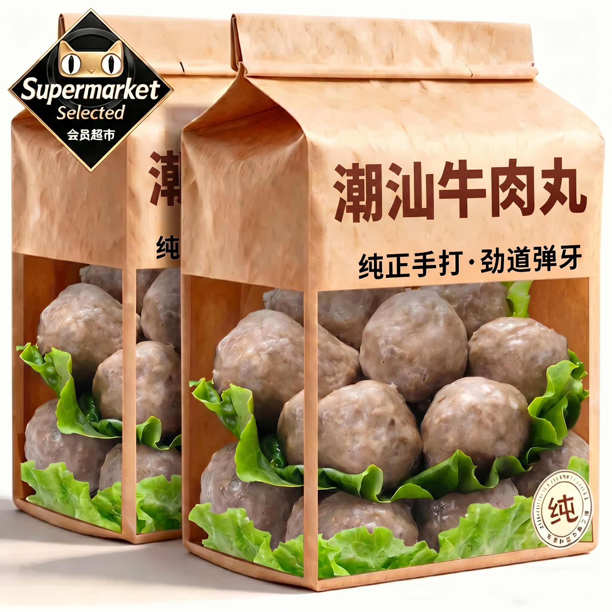 潮汕牛肉丸官方旗舰店手打正宗即食无添加老字号牛肉丸风味商用食