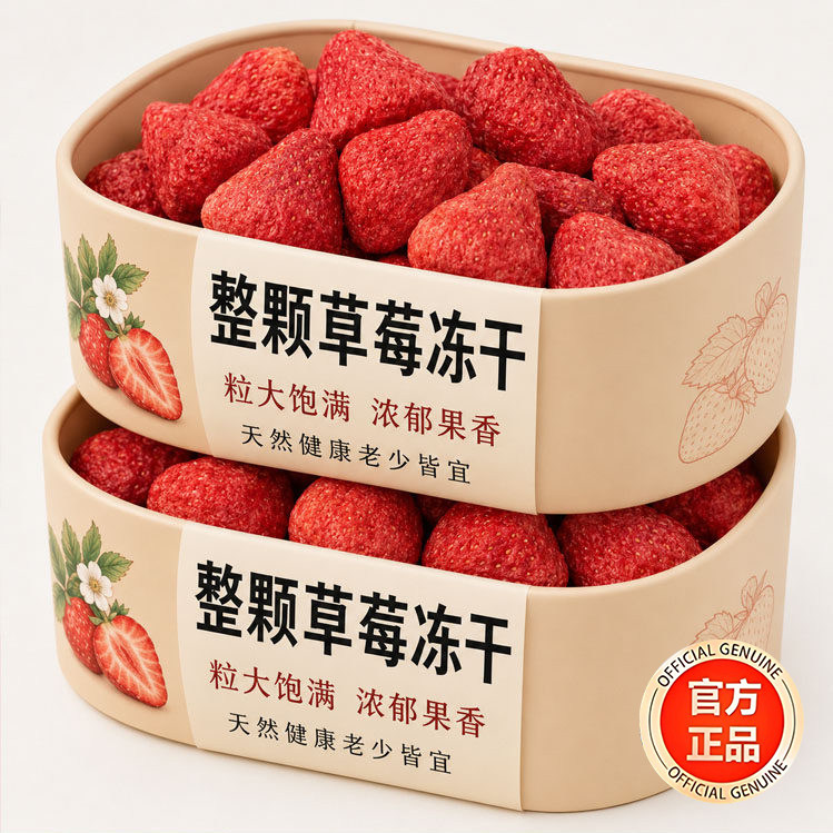 冻干草莓冻干官方旗舰店雪花酥专用巧克力婴儿草莓脆粒整颗水果干