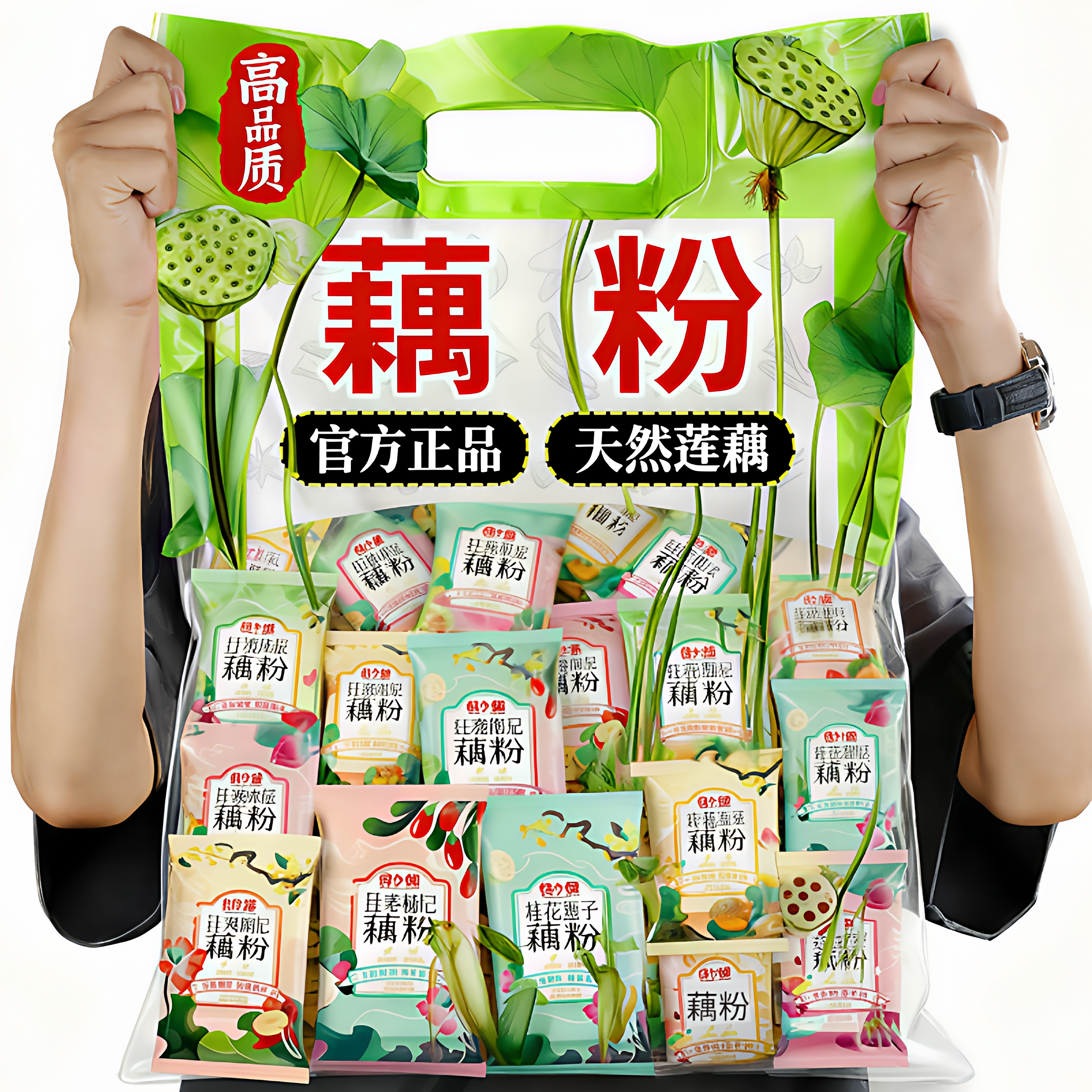 藕粉正品官方旗舰店独小包装藕粉纯正桂花坚果莲子羹孕妇专用无糖