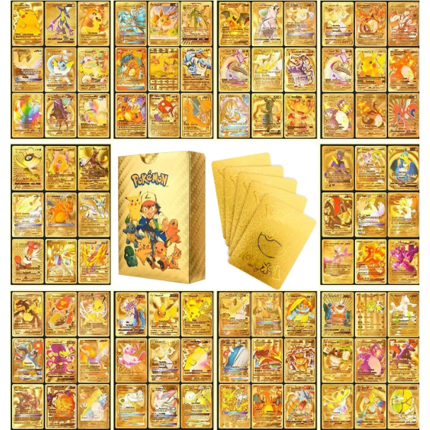 宝可梦金卡皮卡丘卡片卡牌闪卡