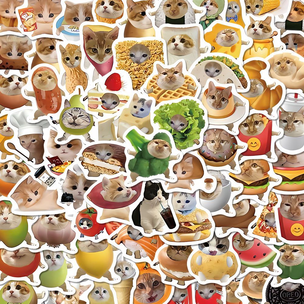 【超多种类】1000贴热梗猫meme表情包卷卷贴纸可爱搞怪趣味猫猫梗图贴画防水