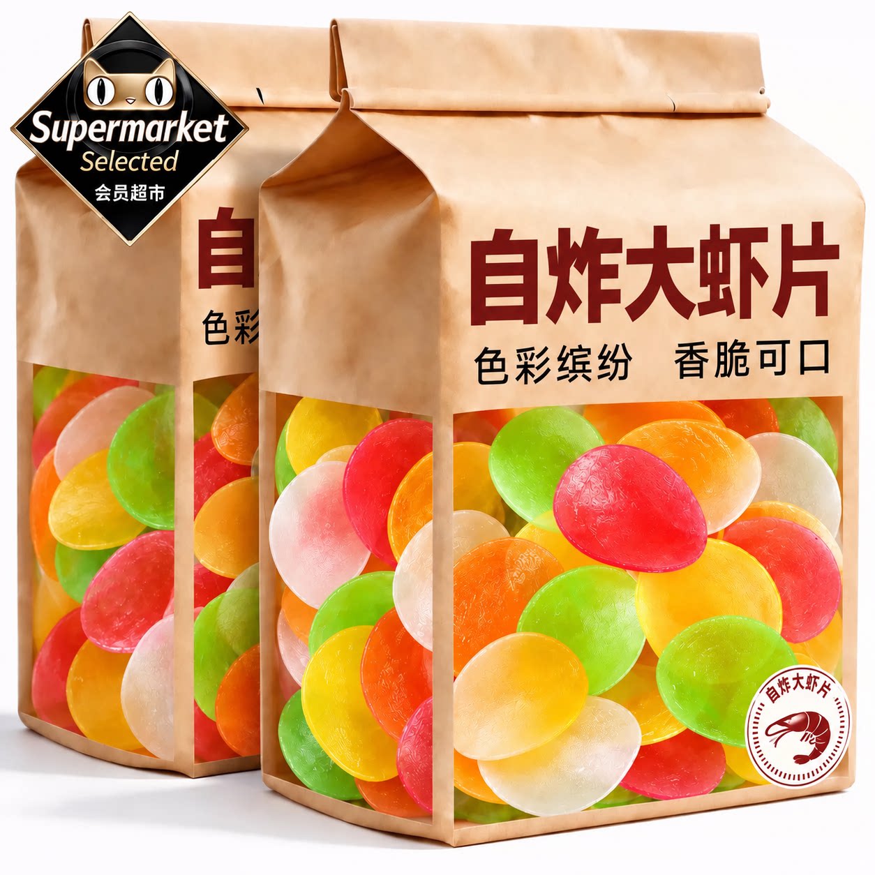 虾片自己炸婴幼儿零食泰式虾片官方旗舰店蒸汽宝宝商用大连虾片