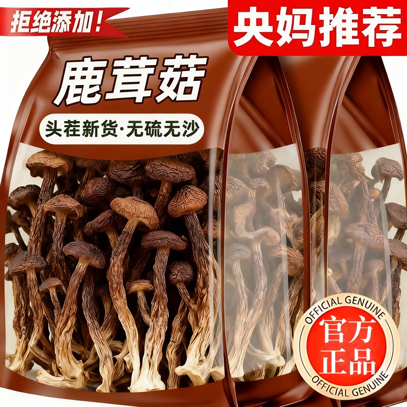 新鲜鹿茸菇干货250g罐装特级野生菌菇煲汤炒菜无碎官方旗舰店正品