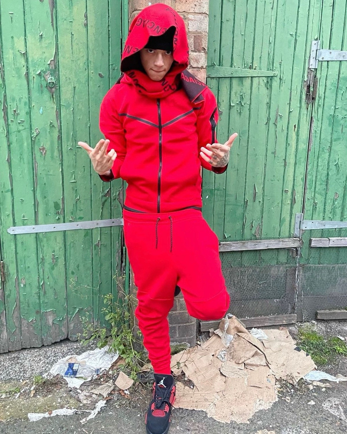 自主原创设计风行者运动卫衣套装UKDRIPDRILL欧美说唱街头