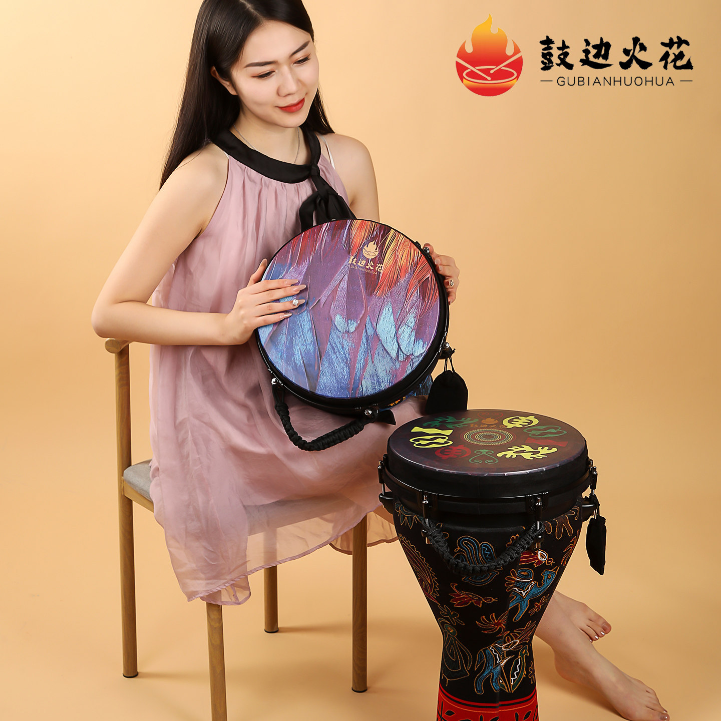 12寸专业级非洲鼓学生演出鼓云南丽江手拍鼓便携式非州鼓学校批发