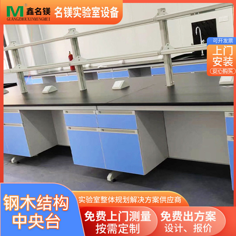 科研实验室实验台检测质检化验室操作台试剂架医院钢木中央试验台