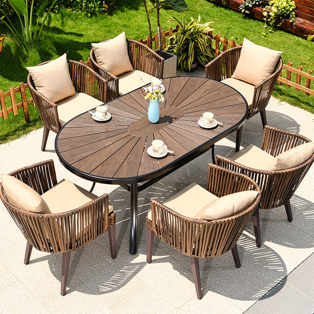 户外桌椅庭院别墅花园PE编藤椅休闲露台防腐室外阳台塑木桌椅组合,住宅家具,桌椅套件,淘宝优惠券,粉丝福利购,淘宝优惠卷