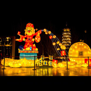 广西大型节日花灯财神造型灯春节元 宵商业街广场传统彩灯亮化灯笼