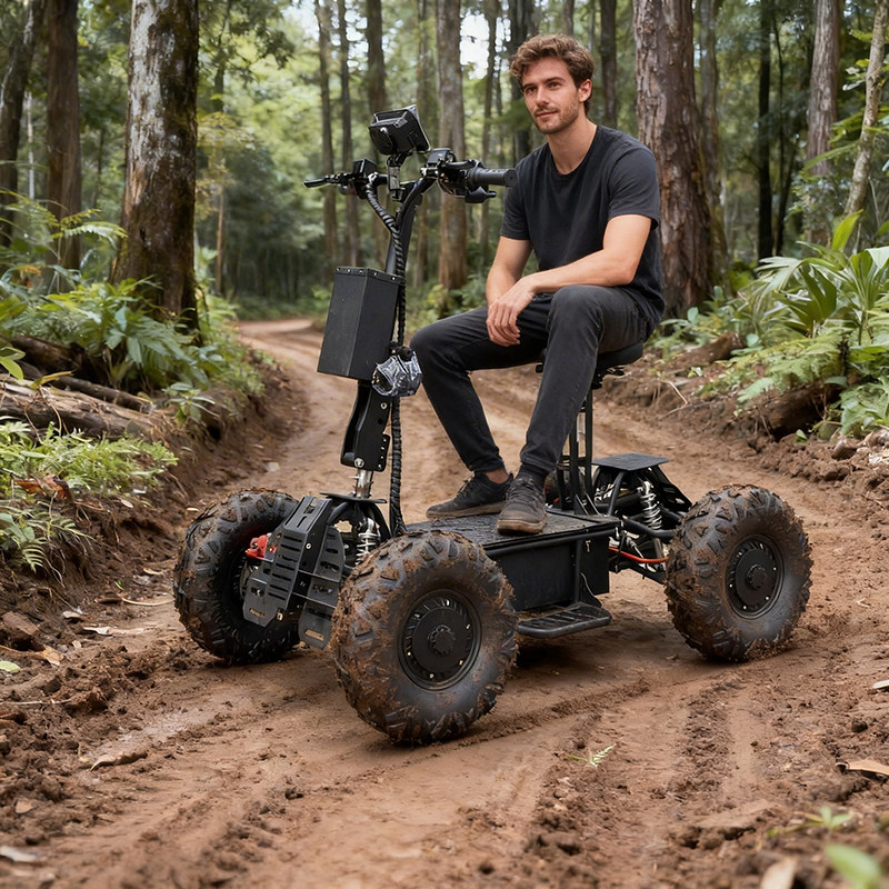 60V四轮电动沙滩车滑板车大功率高速全地形越野四驱车军警巡逻车
