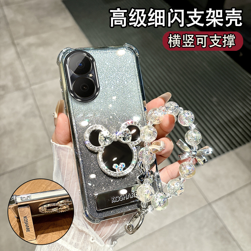 高颜值闪粉四角气囊自带镜头膜防摔