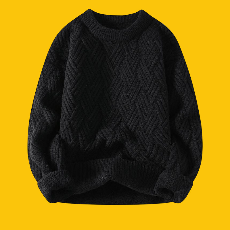 DREW VOTO CREW NECK SWEATER MENS WINTER 2024 TREND VERSATILE KNITTED BASE LAYER WARM THICKENED KNIT SWEATER