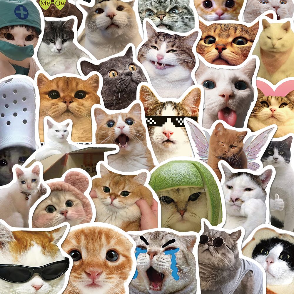 搞怪猫咪表情贴纸可爱沙雕
